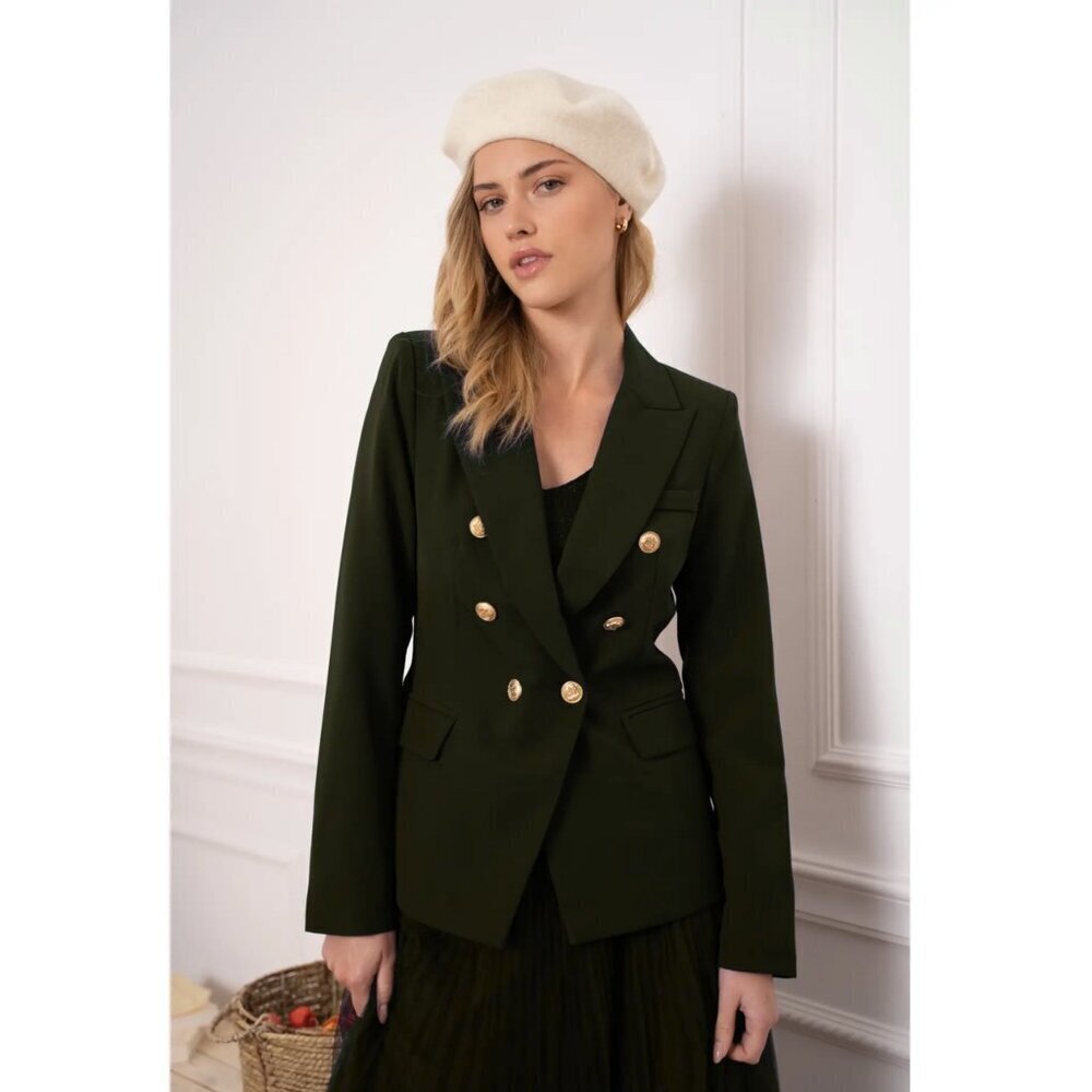 Estelle Plus Size Black Double-Breasted Blazer 2X/20W